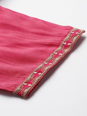 Ethnic Motifs Embroidered Regular Kurta with Trousers 7