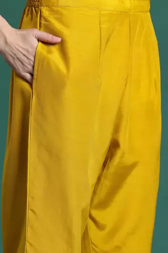 Ethnic Motifs Yoke Design Thread Work Kurta With Trousers & Dupatta