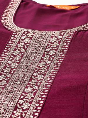 Ethnic Motifs Embroidered Sequinned Kurta with Trousers & With Dupatta 2