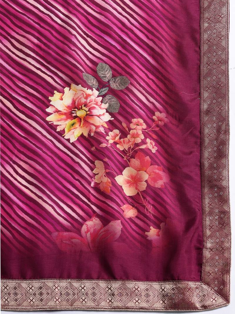 Ethnic Motifs Embroidered Sequinned Kurta with Trousers & With Dupatta