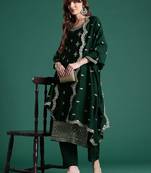 Ethnic Motifs Embroidered Kurta with Trousers & Dupatta