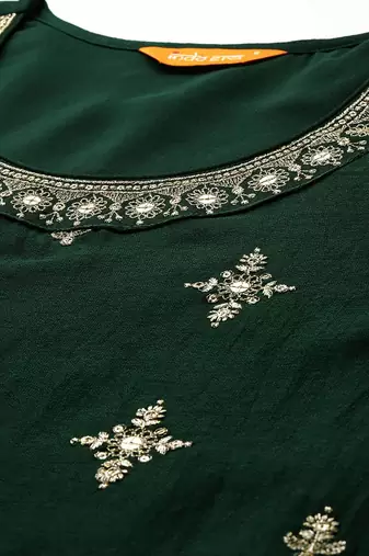 Ethnic Motifs Embroidered Kurta with Trousers & Dupatta