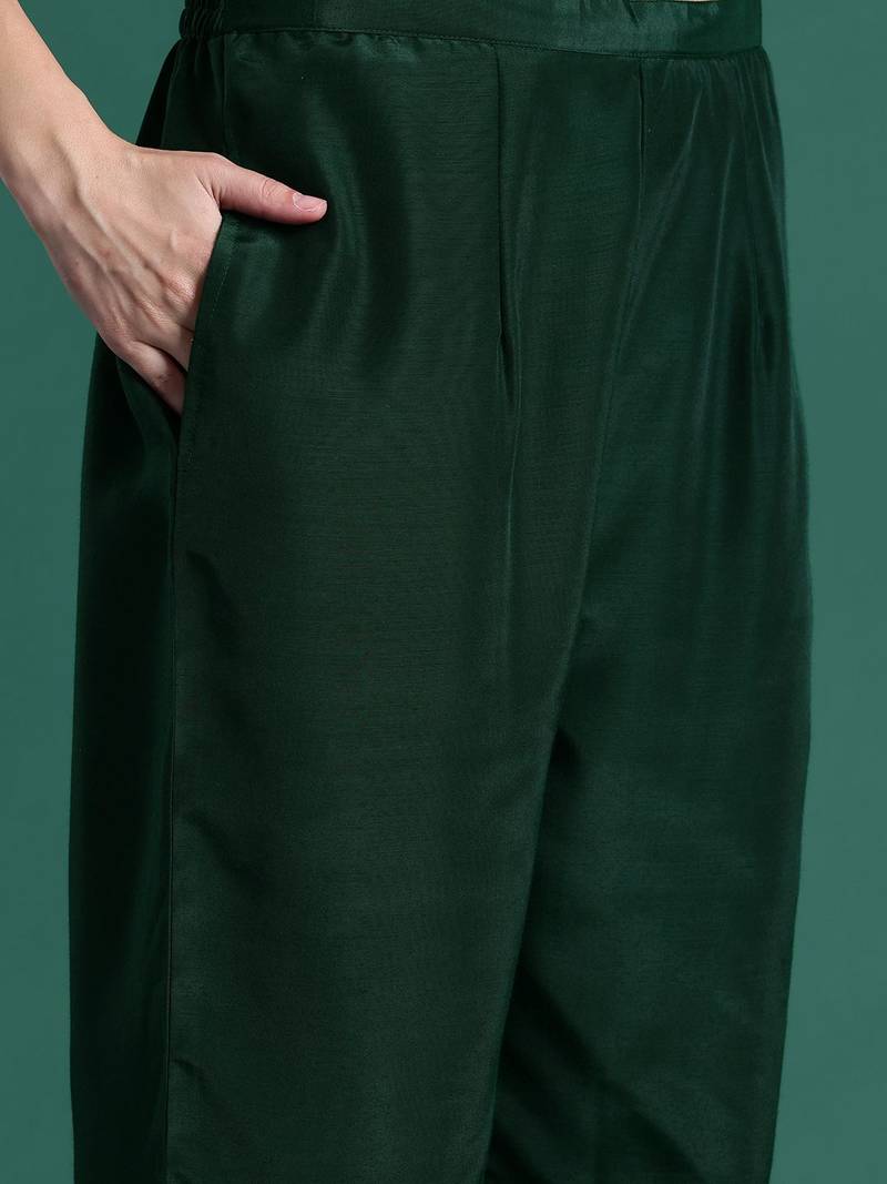 Ethnic Motifs Embroidered Kurta with Trousers & Dupatta