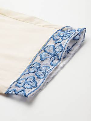 Floral Embroidered Kurta with Trousers & Dupatta 8
