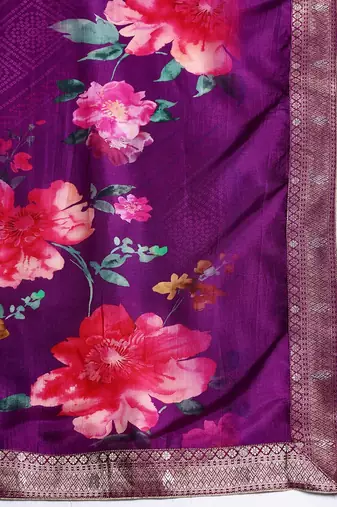 Embroidered Regular Kurta With Trousers & Dupatta