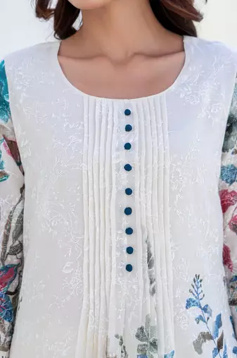 Floral Printed A-Line Pure Cotton Kurta With Trousers