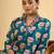 Women Floral Printed Pleated Mirror Work Pure Cotton Kurta & Trousers