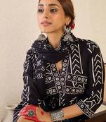 Women Printed Empire Pure Cotton Kurta with Trousers & With Dupatta
