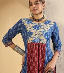 Floral Printed Pure Empire Cotton Kurta With Trousers