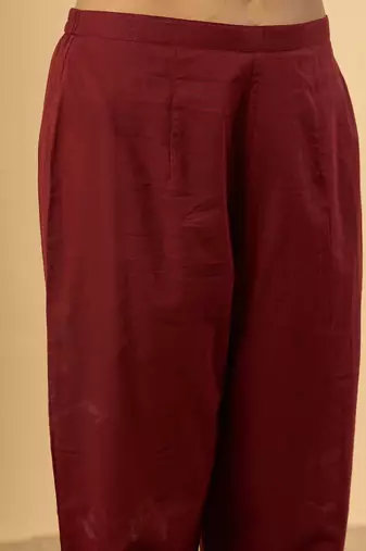 Floral Printed Pure Empire Cotton Kurta With Trousers