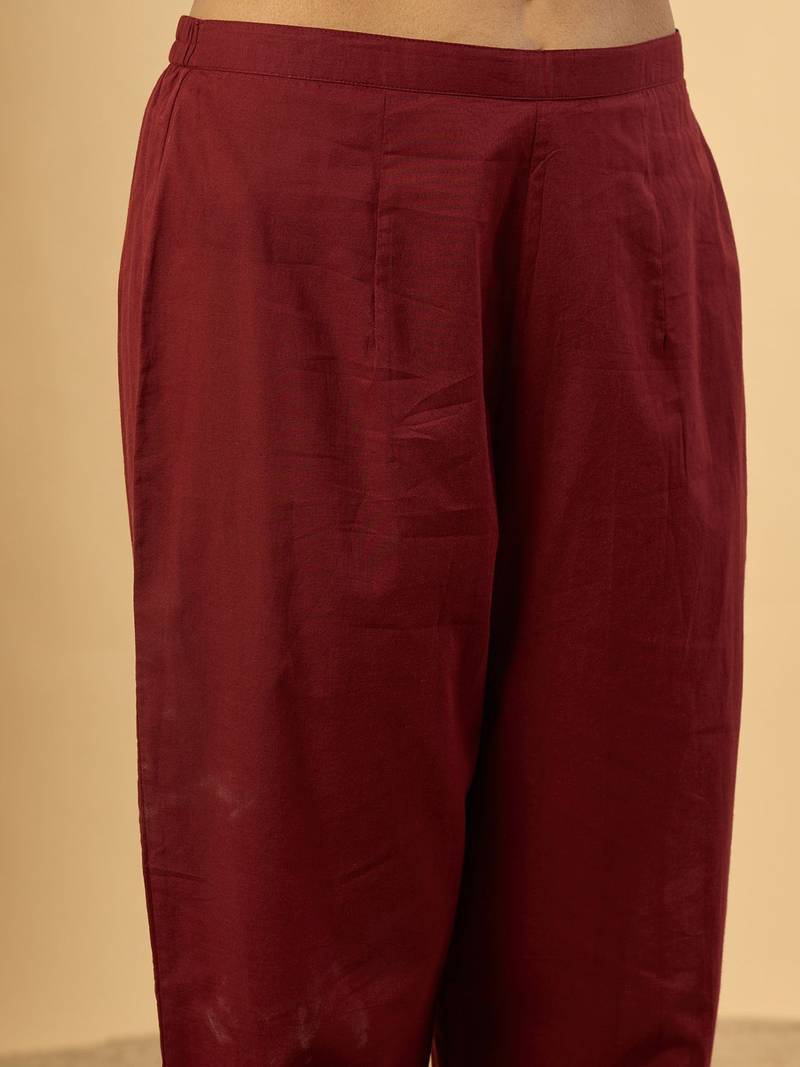 Floral Printed Pure Empire Cotton Kurta With Trousers