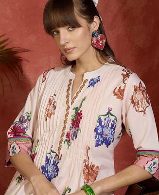 Women Floral Printed Regular Pure Cotton Kurta Sets 2