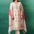 Floral Embroidered V-Neck Mirror Work Straight Kurta & Trousers With Dupatta