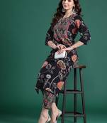 Floral Printed Pure Cotton Kurta with Trousers