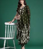 Printed Pure Cotton Kurta with Trousers & With Dupatta