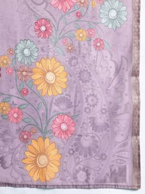 Floral Embroidered Kurta with Trousers & Dupatta 4