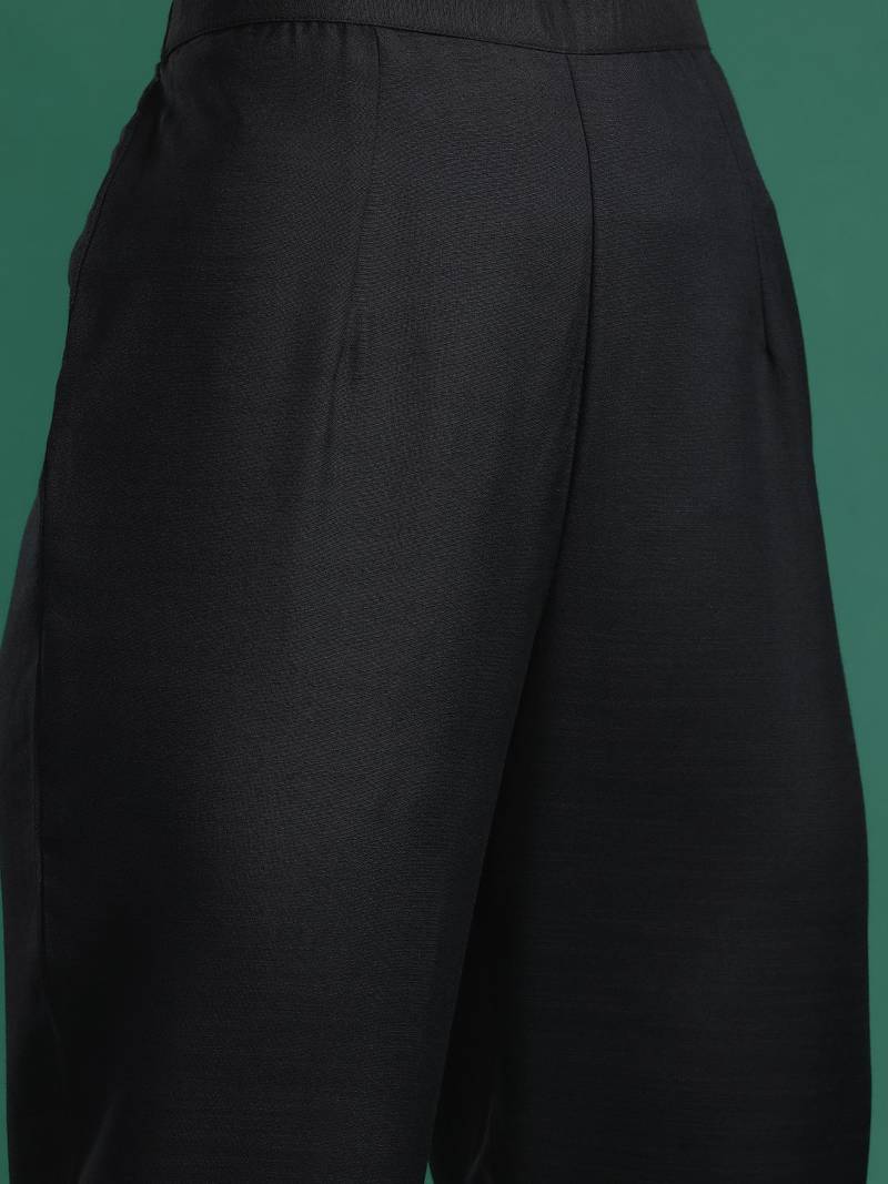 Solid Regular Kurta with Trousers & Dupatta