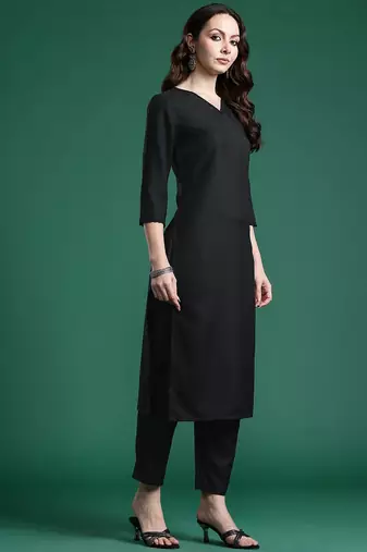 Solid Regular Kurta with Trousers & Dupatta