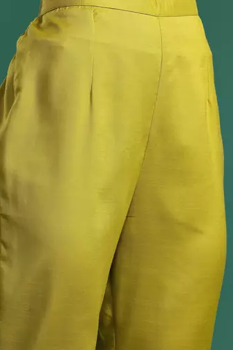 Solid Regular Kurta with Trousers & Dupatta