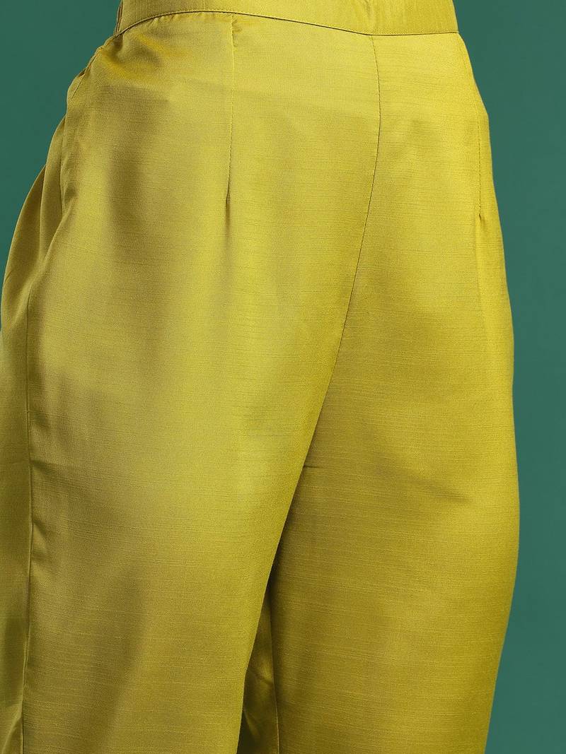Solid Regular Kurta with Trousers & Dupatta