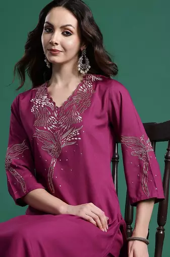 Embroidered Kurta with Trousers