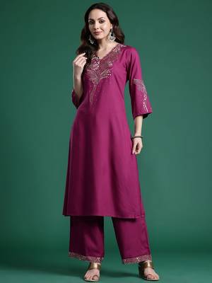 Embroidered Kurta with Trousers 1