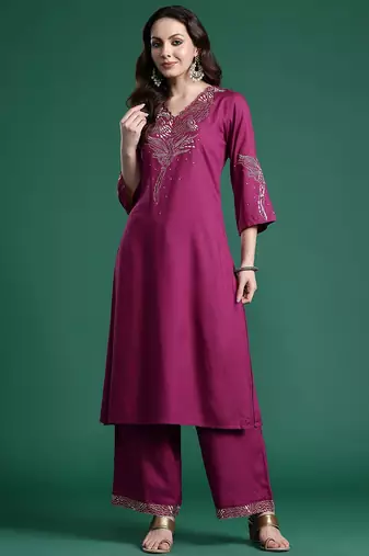Embroidered Kurta with Trousers