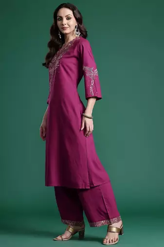 Embroidered Kurta with Trousers
