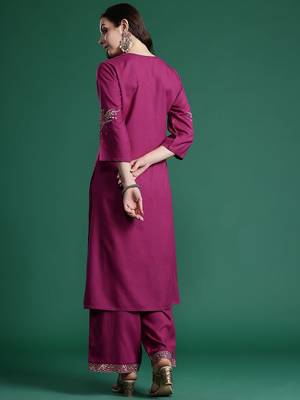 Embroidered Kurta with Trousers 6