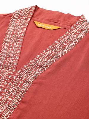 Ethnic Motifs Embroidered Kurta with Trousers & Dupatta 2