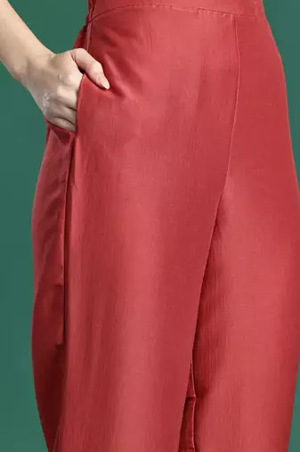 Ethnic Motifs Embroidered Kurta with Trousers & Dupatta