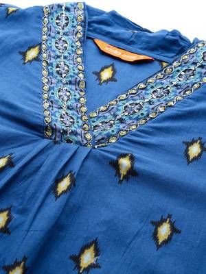 Ethnic Motifs Embroidered Pure Cotton Kurta with Trousers & Dupatta 2