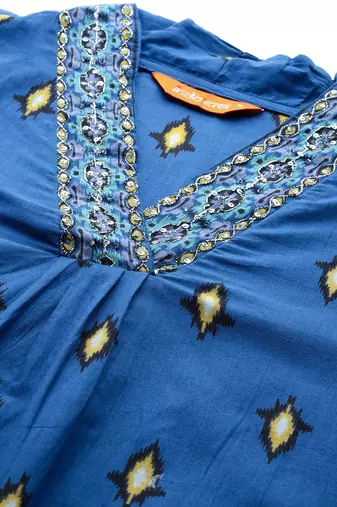 Ethnic Motifs Embroidered Pure Cotton Kurta with Trousers & Dupatta