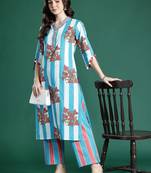 Floral Printed Regular Pure Cotton Kurta with Trousers