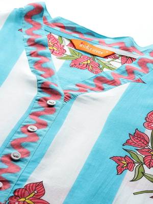 Floral Printed Regular Pure Cotton Kurta with Trousers 2