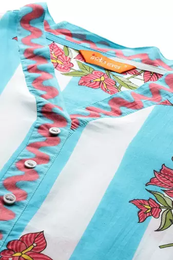 Floral Printed Regular Pure Cotton Kurta with Trousers