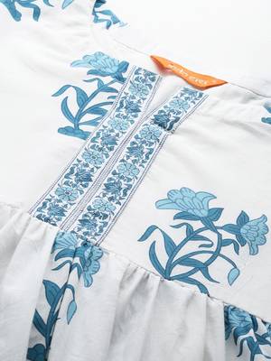 Floral Printed Regular Pure Cotton Kurta with Palazzos 2