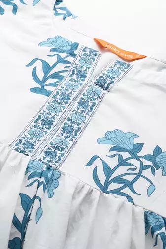 Floral Printed Regular Pure Cotton Kurta with Palazzos