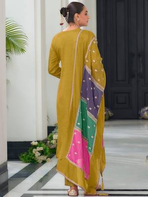 Women Floral Embroidered Kurta with Trousers & Dupatta 5