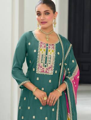 Women Ethnic Motifs Embroidered Regular Mirror Work Kurta with Trousers & With Dupatta 2