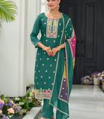 Women Ethnic Motifs Embroidered Regular Mirror Work Kurta with Trousers & With Dupatta