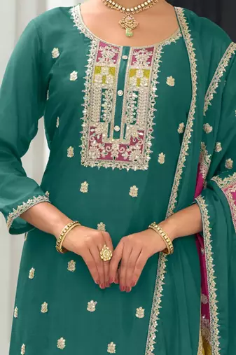 Women Ethnic Motifs Embroidered Regular Mirror Work Kurta with Trousers & With Dupatta