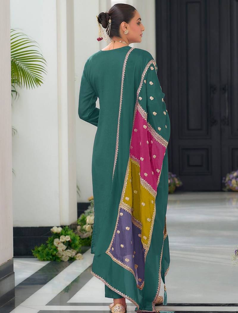 Women Ethnic Motifs Embroidered Regular Mirror Work Kurta with Trousers & With Dupatta