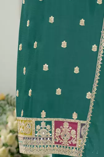 Women Ethnic Motifs Embroidered Regular Mirror Work Kurta with Trousers & With Dupatta