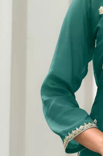 Women Ethnic Motifs Embroidered Regular Mirror Work Kurta with Trousers & With Dupatta