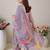 Floral Embroidered Round Neck Thread Work Straight Kurta & Trousers & Dupatta