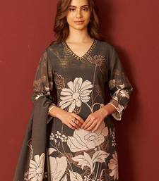 Floral Printed Beads and Stones Kurta With Trousers & \Dupatta