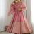 Pink sequins embroidered crunchy silk anarkali with pant & dupatta