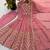 Pink sequins embroidered crunchy silk anarkali with pant & dupatta