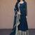 Rama Blue sequins & zari embroidered gown with dupatta